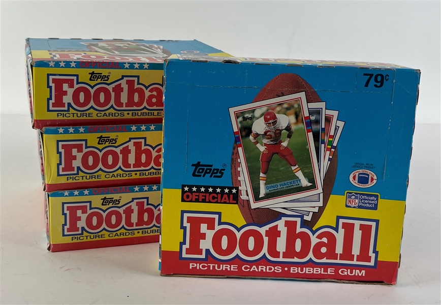 1989 Football Card Lot with 6 Unopened Boxes Incl. Topps & Score 
