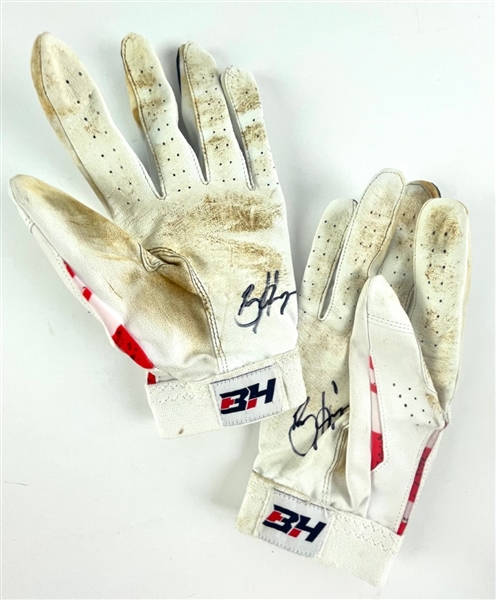 Bryce Harper Signed & Used Batting Gloves (PSA LOA)