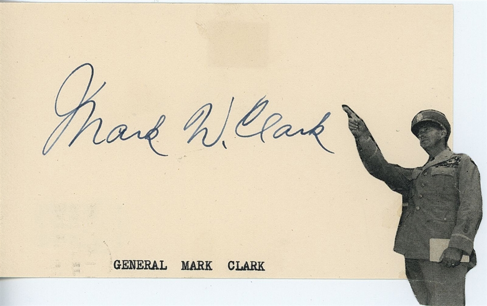 General Mark W. Clark 5” x 3” Signature (Beckett/BAS LOA)