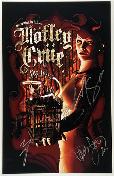 Motley Crue Group Signed Poster (4 Sigs) (Roger Epperson/REAL LOA)