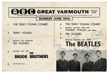 The Beatles Group Signed 1963 Great Yarmouth Concert Program (UK) (4 Sigs) (Tracks COA)