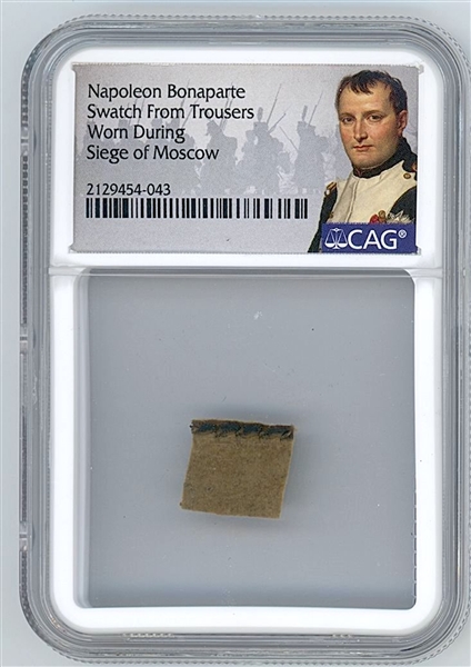 Napoleon Bonaparte’s Leather Pants Swatch Worn During His 1812 Flight From Moscow (CAG Encapsulated) 