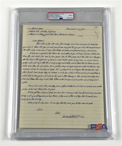 Robert Stroud “The Birdman of Alcatraz” 1948 Autograph Letter Signed (PSA Encapsulated MINT 9 Autograph Grade)