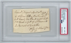Declaration of Independence: William Ellery Signed Colonial Document (PSA/DNA Encapsulated NM–MT 8 Autograph Grade) 