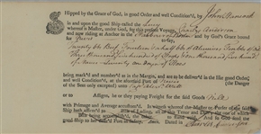 John Hancock Handwritten Receipt Document Including 45+ Words in His Hand (PSA/DNA Auto Grade MINT 9) 