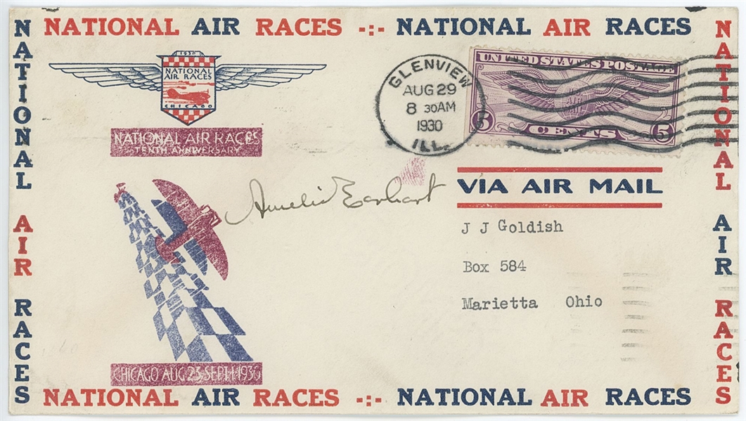 Amelia Earhart Signed “National Air Races 10th Anniversary” Cover (Third Party Guaranteed)