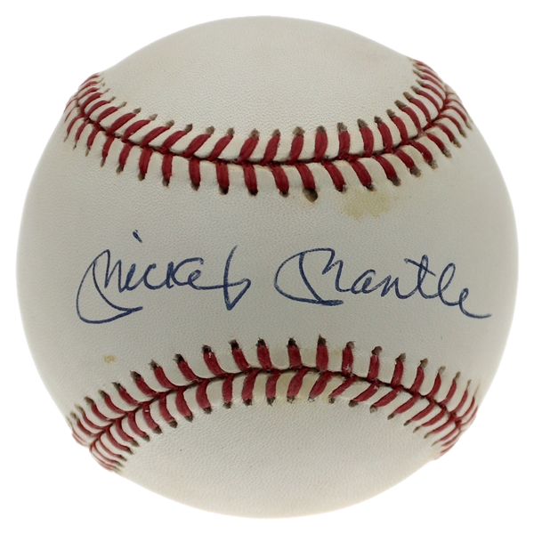 Mickey Mantle RARE Signed Official American League Gene Budig Baseball (PSA/DNA LOA)