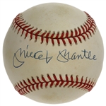 Mickey Mantle Signed Official American League Baseball (JSA LOA)