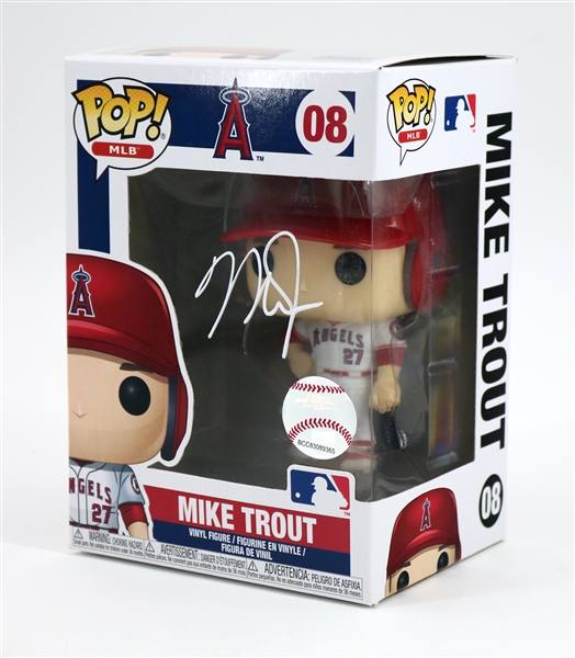 Mike Trout Signed Rare White Jersey Funko Pop! # 08 LA Angels Vinyl Figure (MLB) (Third Party Guaranteed)