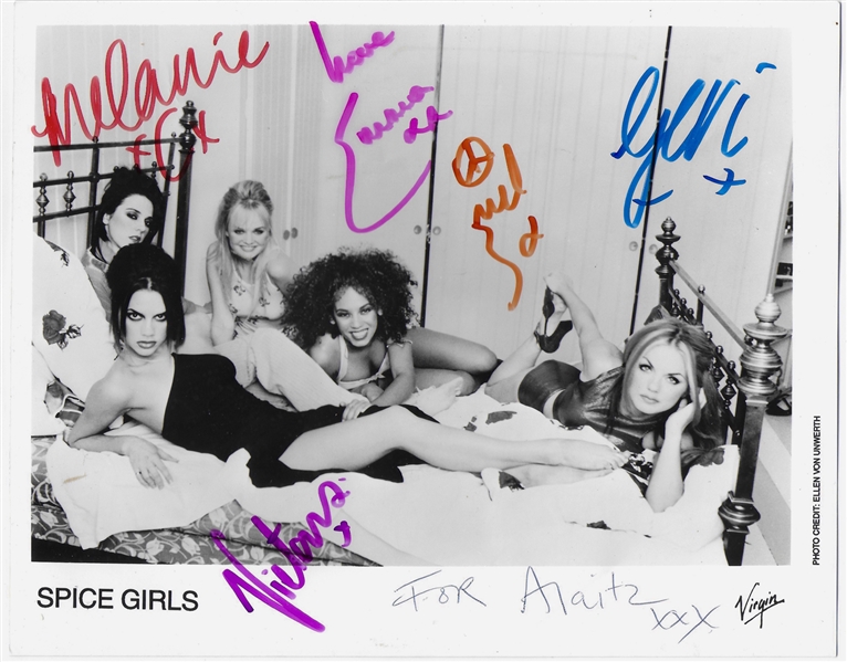 Spice Girls Group Signed 10” x 8” Publicity Photo (5 Sigs) (Roger Epperson/REAL LOA)  
