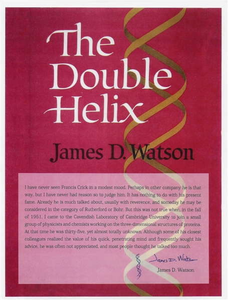 James Watson Signed w/ DNA Sketch “Double Helix” 11” x 8.5” Book Page (Third Party Guaranteed)