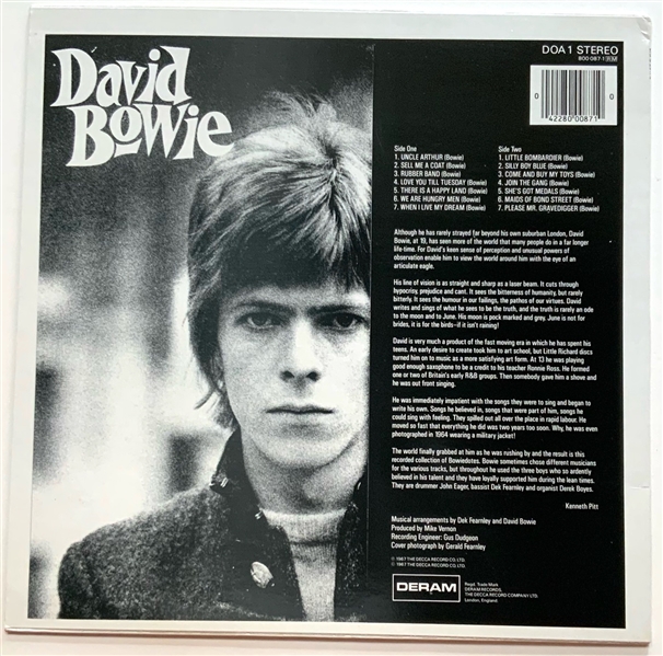 David Bowie Self-Titled Debut Signed “Deram” Album (Andy Peters Bowie Expert) 