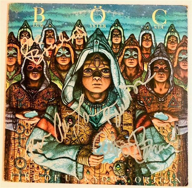 The Blue Oyster Cult In-Person Group Signed “Fire of Unknown Origin” Album Record (5 Sigs) (John Brennan Collection) (JSA Authentication)