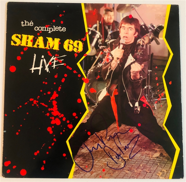 Sham 69: Jimmy Pursey & Dave Parsons In-Person Signed “The Complete Sham 69 Live” Album Record (John Brennan Collection) (Beckett/BAS Authentication)