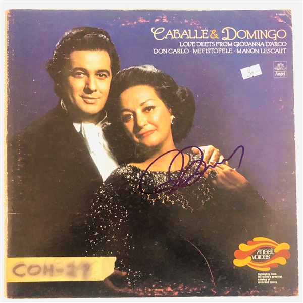 The Three Tenors: Placido Domingo In-Person Signed “Caballe & Domingo” Album Record (John Brennan Collection) (Beckett/BAS Authentication)