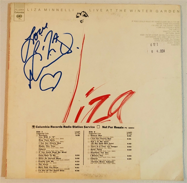 Liza Minnelli In-Person Signed “Live at the Winter Garden” Album Record (John Brennan Collection) (Beckett/BAS Authentication)