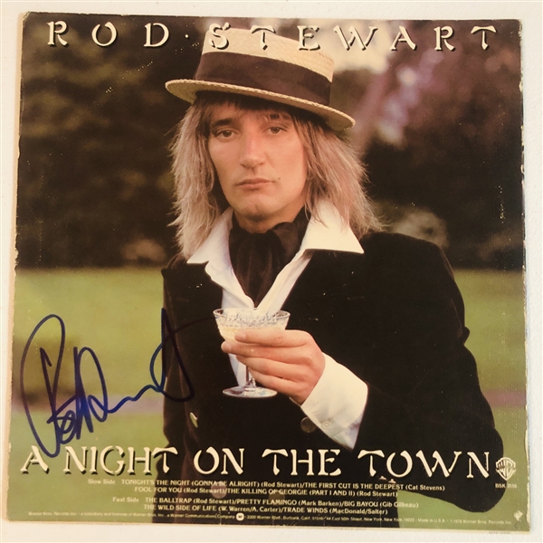 Rod Stewart In-Person Signed “A Night on the Town” Album Record (John Brennan Collection) (Beckett/BAS Authentication)