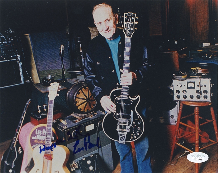 Les Paul In-Person Signed 10” x 8” Photo (John Brennan Collection) (JSA Authentication) 