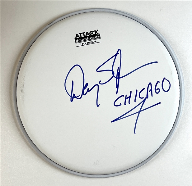 Chicago: Danny Seraphine Signed Drumhead w/ “Chicago” Inscription (Third Party Guaranteed)