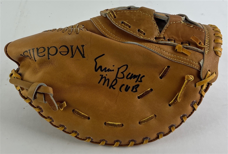 Ernie Banks Signed & Inscribed Gladiator Baseball Glove (Beckett/BAS)