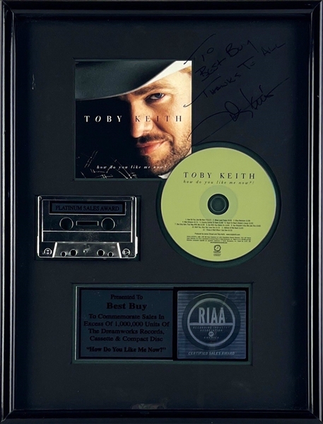 Toby Keith Signed Best Buy RIAA Platinum Sales Award for "How Do you Like Me Now" (Third Party Guaranteed)