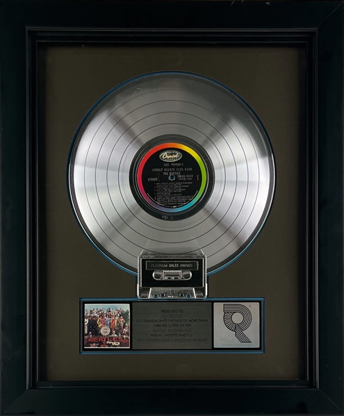 Beatles "SGT. Peppers Lonely Hearts Club" RIAA Sales Award for 1 Million Sales