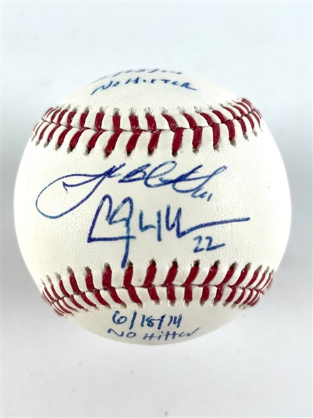 Clayton Kershaw & Josh Beckett Signed & Heavily Inscribed Ltd. Ed. OML Baseball  (PSA/DNA & MLB)