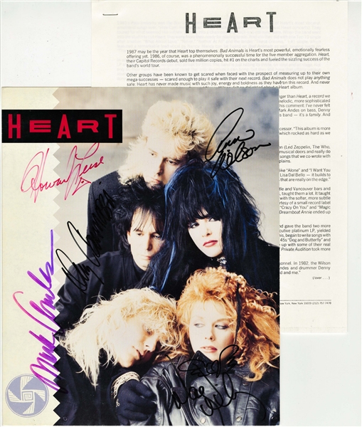 Heart Group Signed 1987 Press Booklet (5 Sigs)(ACOA)