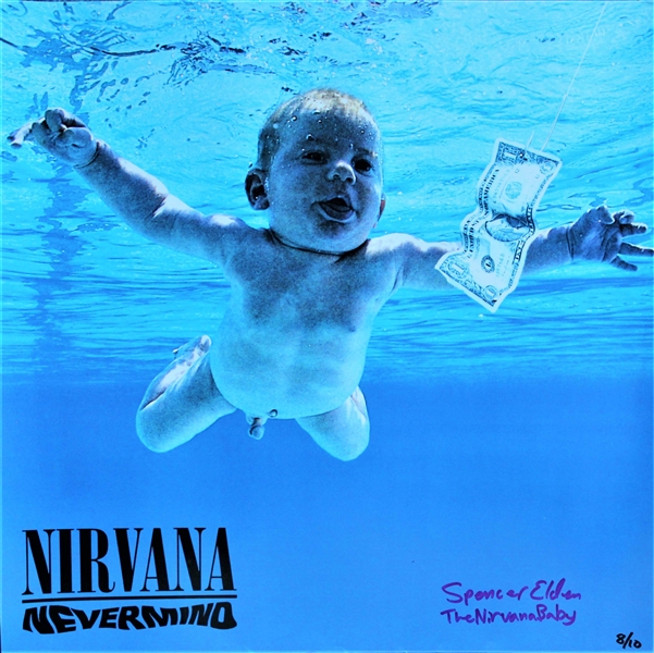 Nirvana: Baby Spencer Elden Signed Limited Edition 18" x 18" Nevermind Print (ACOA)
