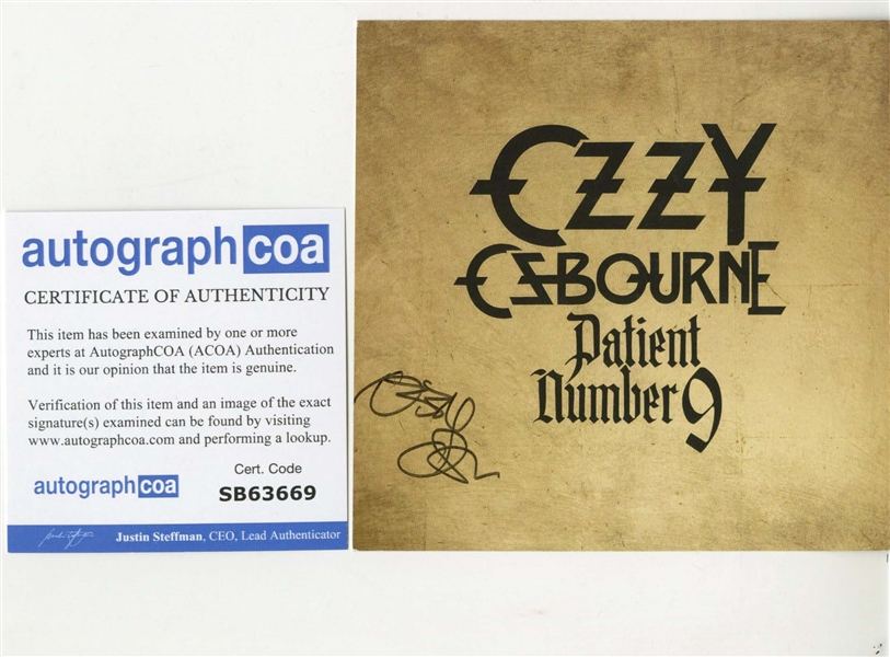 Ozzy Osbourne Signed Patient Number 9 CD (ACOA)