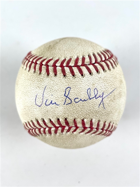 Vin Scully Signed & Game Used 2016 OML Baseball :: LAD vs. NYY :: Scully Final Season (PSA/DNA & MLB HOLO)