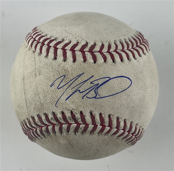 Mookie Betts Game Used & Signed OML Baseball :: Used 7-07-2022 CHI vs. LAD :: Ball Pitched to Betts & Betts 2-HR Game (PSA/DNA & MLB Hologram)