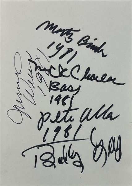 4" x 6" Index Card Signed by Buddy Guy, Junior Wells, Pete Allen & 2 Others! (Third Party Guaranteed)