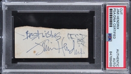 Jimi Hendrix Signed 1.5" x 3" Cut Segment with "Best Wishes" Inscription (PSA/DNA Encapsulated)