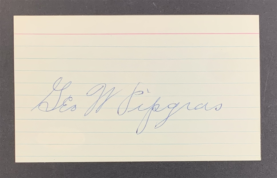 George W. Pipgras Signed 3" x 5" Index Card (JSA COA)