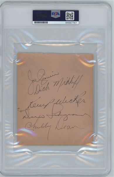 Brooklyn Dodgers 1938 Team Signed Album Page (13 Sigs) (PSA Encapsulated NM–MT 8 Autograph Grade) 