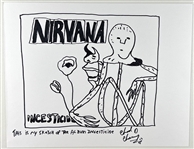 Nirvana: Chad Channing Original Hand-Drawn & Signed “Incesticide” 14” x 11”Sketch (Third Party Guaranteed) 