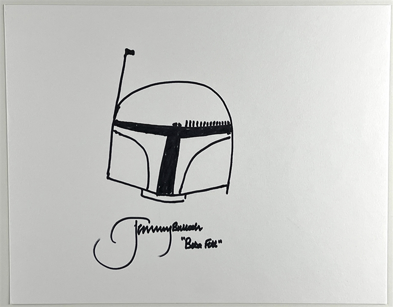 Star Wars: Jeremy Bulloch Signed “Boba Fett” 14” x 11” Sketch (Third Party Guaranteed) 
