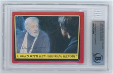 Star Wars 1983 Rare SW Return of The Jedi #59 Alec Guinness Signed Card (Beckett/BAS Encapsulated)