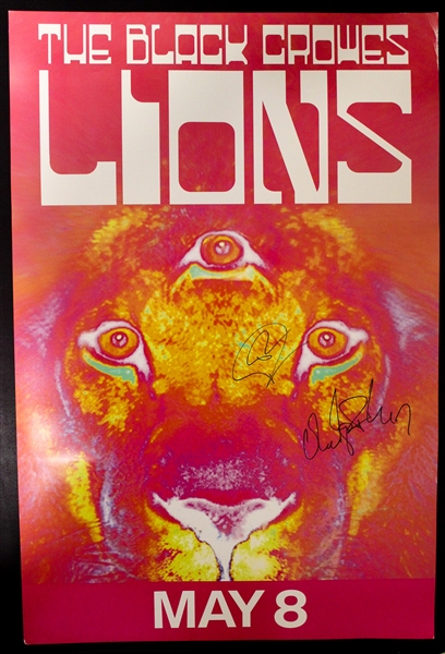 The Black Crowes: Chris and Rich Robinson Signed 24” x 36” “Lions” Poster (ACOA)
