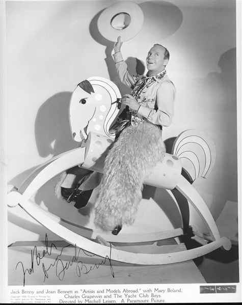 Jack Benny Signed Vintage Paramount Pictures 8" x 10" Publicity Photo for "Artists and Models Abroad" (Beckett/BAS COA)