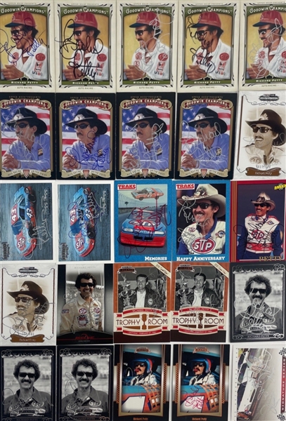 Lot of 25 Richard Petty Signed Cards (Third Party Guaranteed)