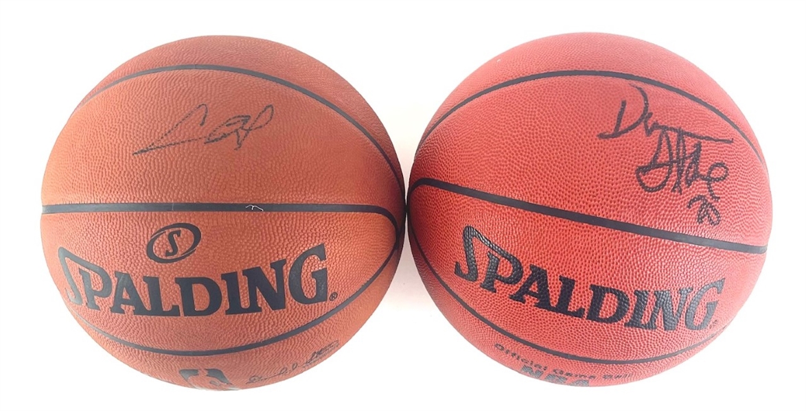 NBA All Stars: Lot of 2 Individually Signed Basketballs from Chris Bosh and Damon Stoudamire (JSA) 