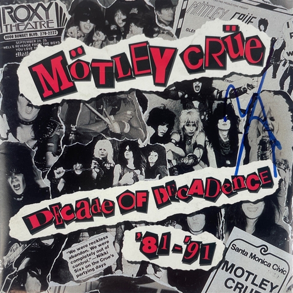 Motley Crue: Vince Neil Signed "Decade of Decadence" CD Cover (Third Party Guaranteed) 
