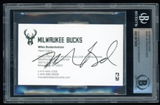Mike Budenholzer Signed Milwaukee Bucks Business Card (Beckett/BAS Encapsulated)