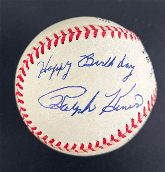 Ralph Kiner Signed OML Baseball with "Happy Birthday" Inscription (Third Party Guaranteed)
