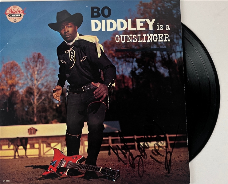 Bo Diddley Signed "Bo Diddley is a Gunslinger" Album Cover w/ Vinyl (REAL LOA)