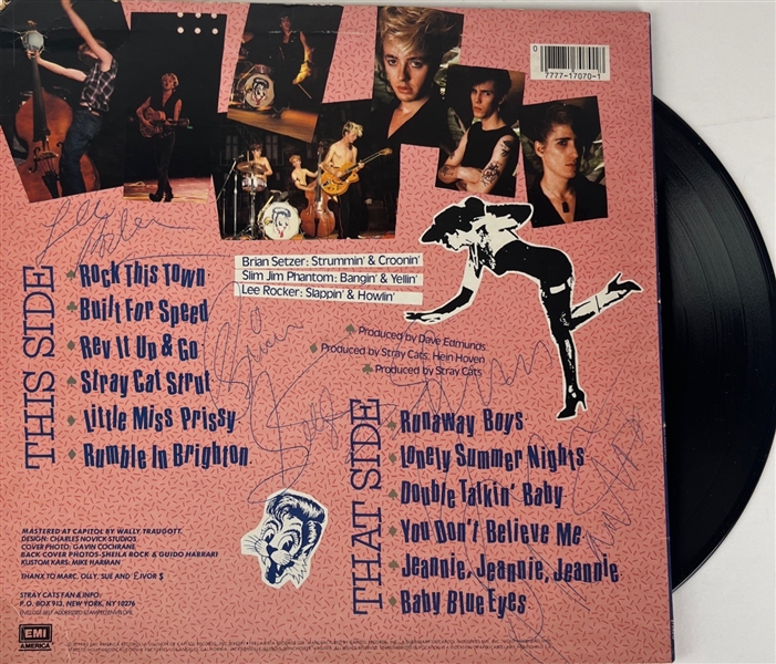 Stray Cats: Group Signed "Built for Speed" Album Cover w/ Vinyl (REAL LOA)