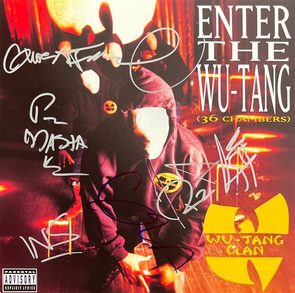 Wu-Tang Clan Group Signed "Enter the Wu-Tang" Album Cover w/ Vinyl (6 Sigs)(JSA LOA)