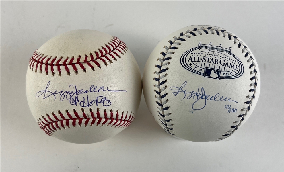 Lot of 2 Reggie Jackson Signed Baseballs (MLB Holo-Steiner)